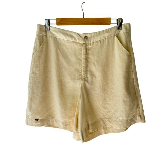 Joelik Womens M Lined Linen Blend Soft Shorts Off White Old Money Neutral Casual - Picture 4 of 12